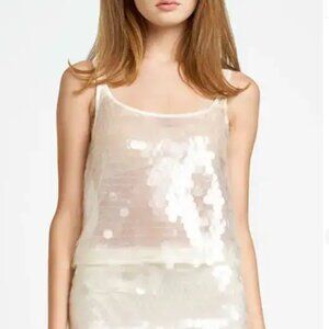 WAYF x chérie madeleine je t'aime sequin tank - cream Size XL EUC
